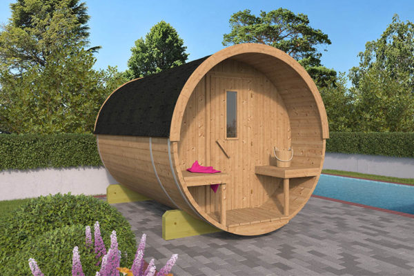Holzklusiv barrel sauna, thermowood