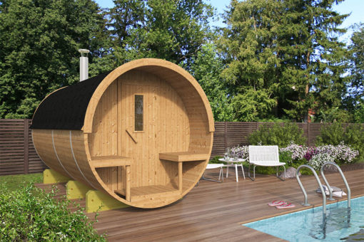 Holzklusiv barrel sauna, thermowood